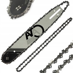 Set Barra Guida con 2 Catene | Lunghezza di Taglio Utile 35 cm / 14" | Passo Catena 3/8" | 52 Maglie | Spessore Scanalatura della Guida 1,3 mm